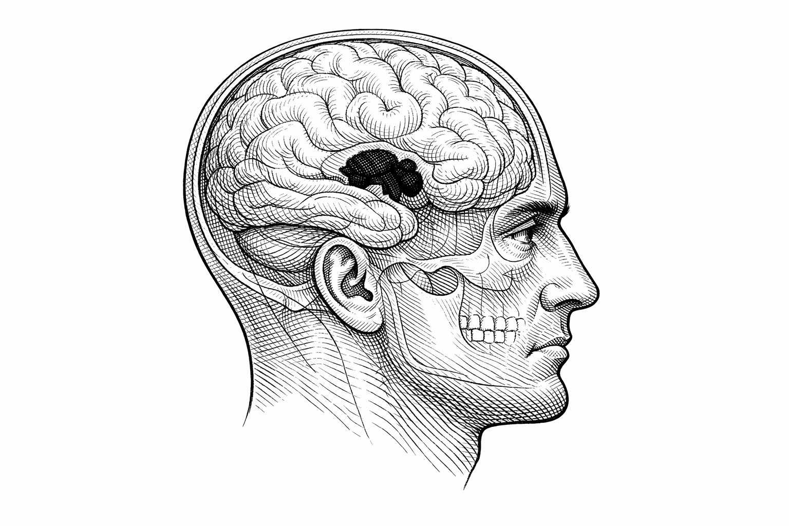 Tavola anatomica: le due parti del cervello